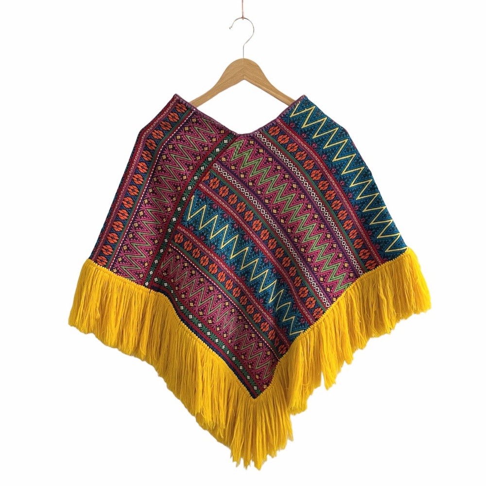Retro Poncho Girls Tapestry Woven Vintage Boho Hippie Bohemian Fall